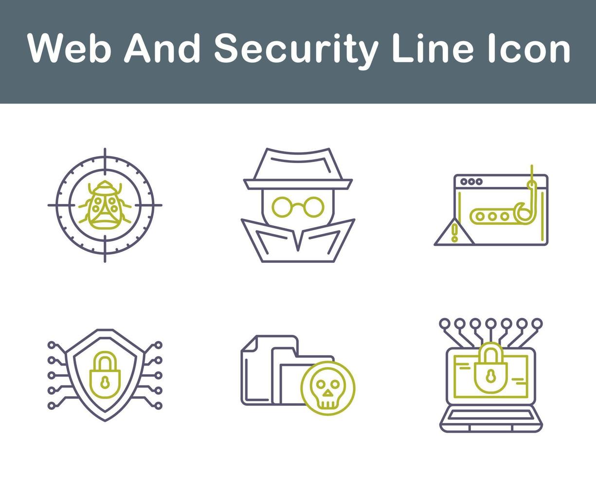 webb och säkerhet vektor ikon uppsättning
