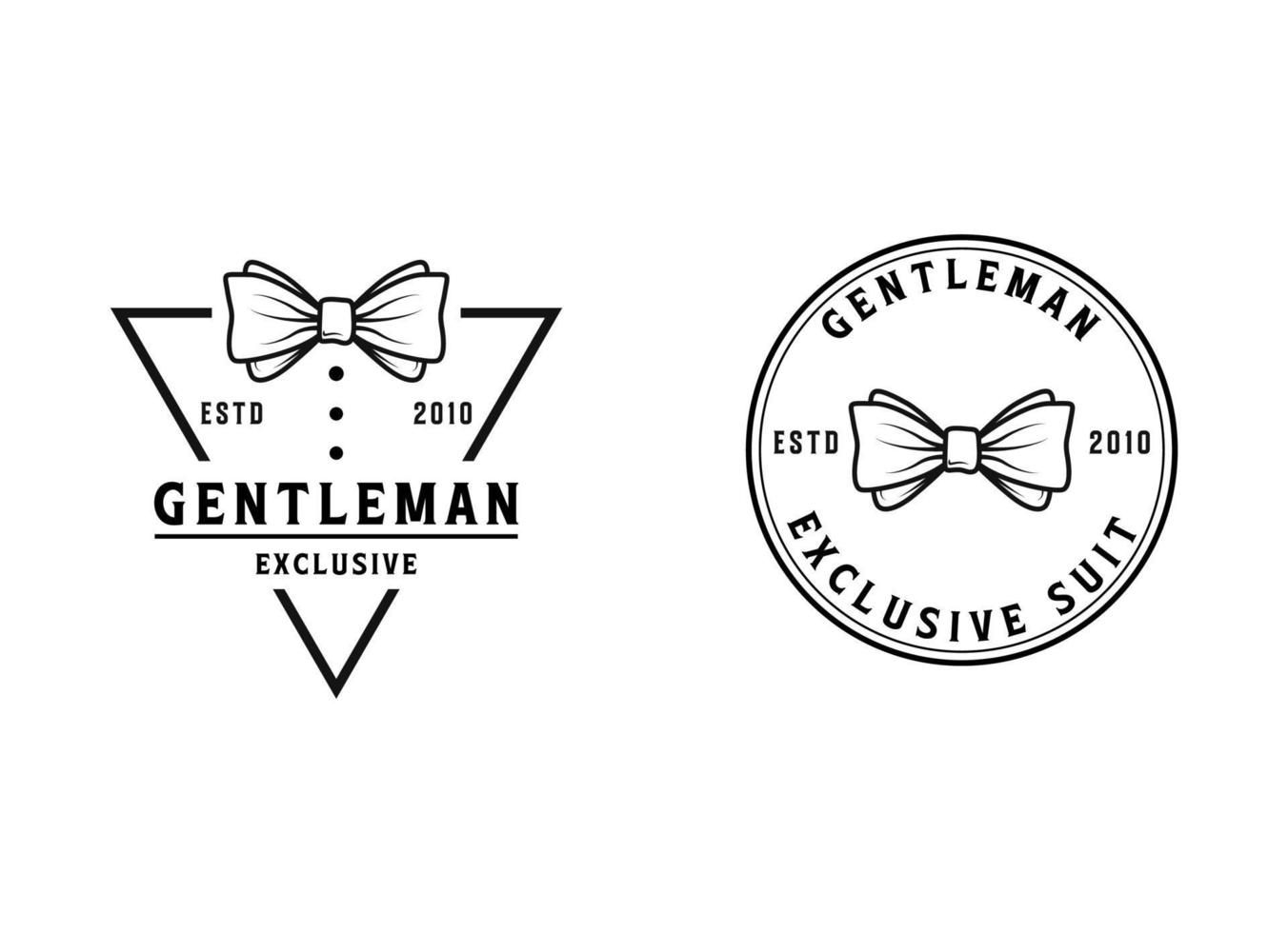 Bogen Krawatte Krawatte Smoking passen Gentleman Mode Schneider Kleider Jahrgang klassisch Logo Design vektor