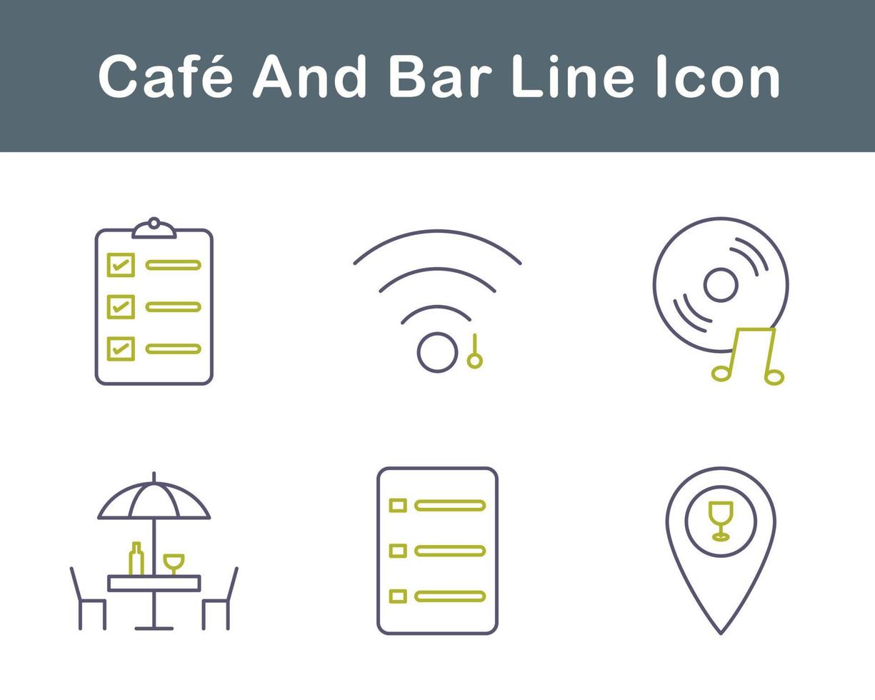 Kafé och bar vektor ikon uppsättning