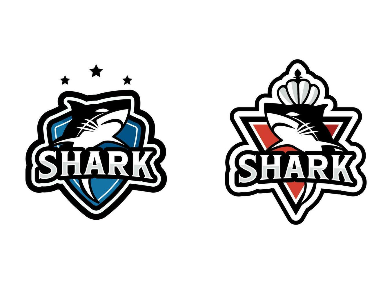 Fish Shark Esport Gaming-Maskottchen-Logo-Vorlage vektor