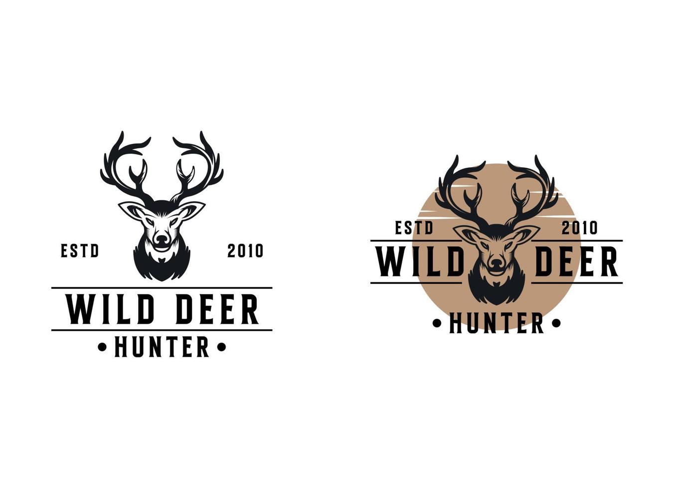 Deer hunter logotyp, mall och vektor