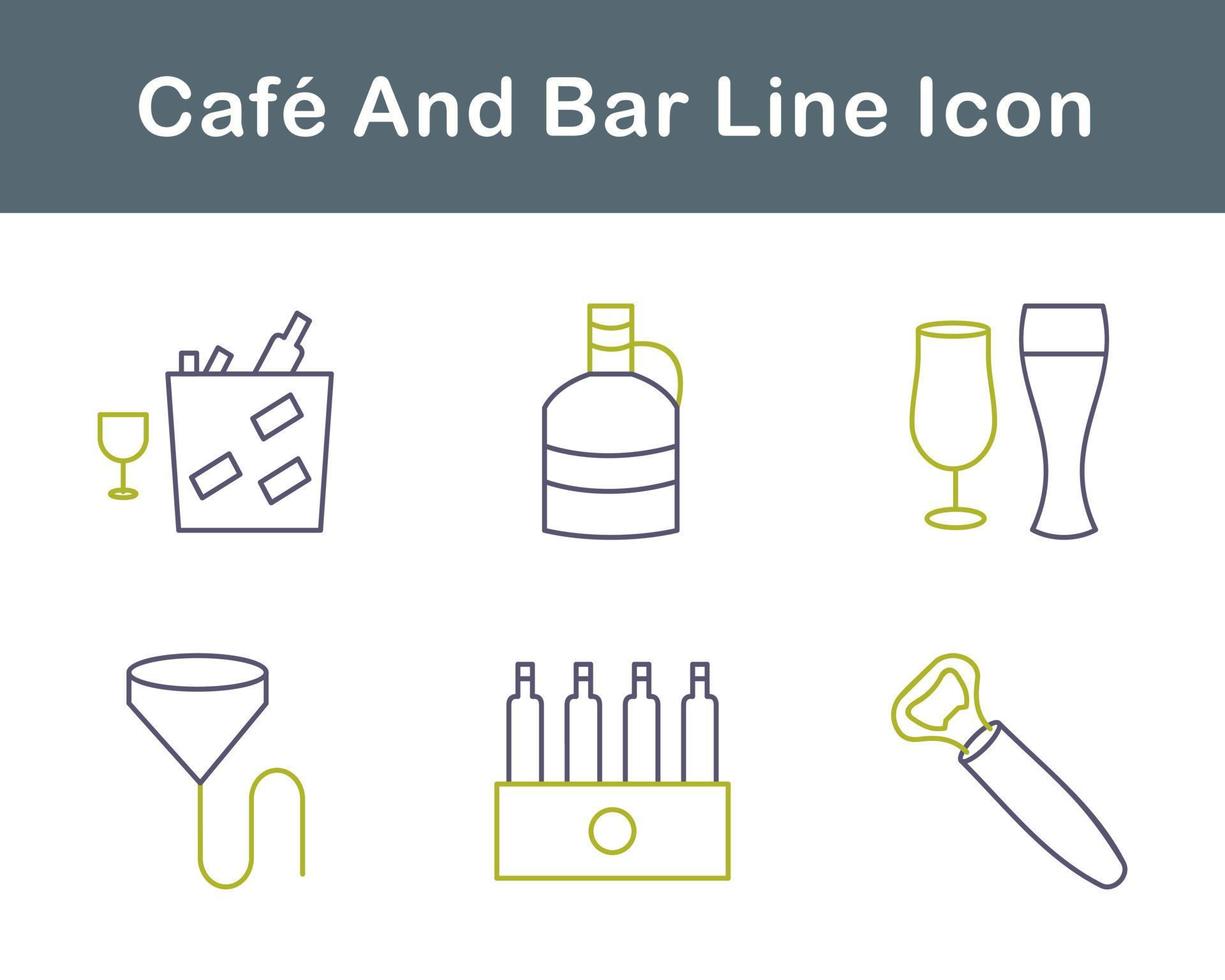 Cafe und Bar Vektor Symbol einstellen