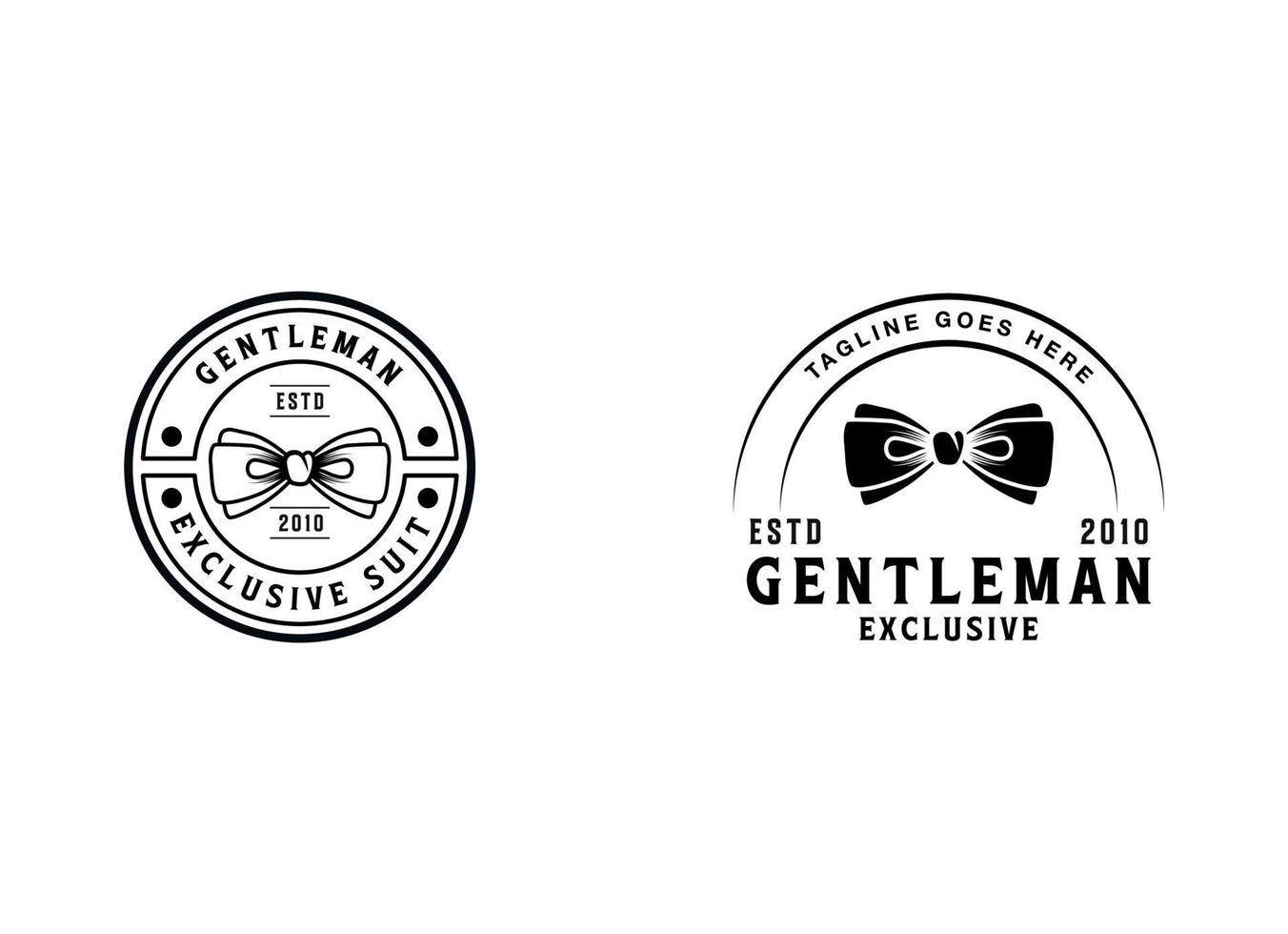 Bogen Krawatte Krawatte Smoking passen Gentleman Mode Schneider Kleider Jahrgang klassisch Logo Design vektor