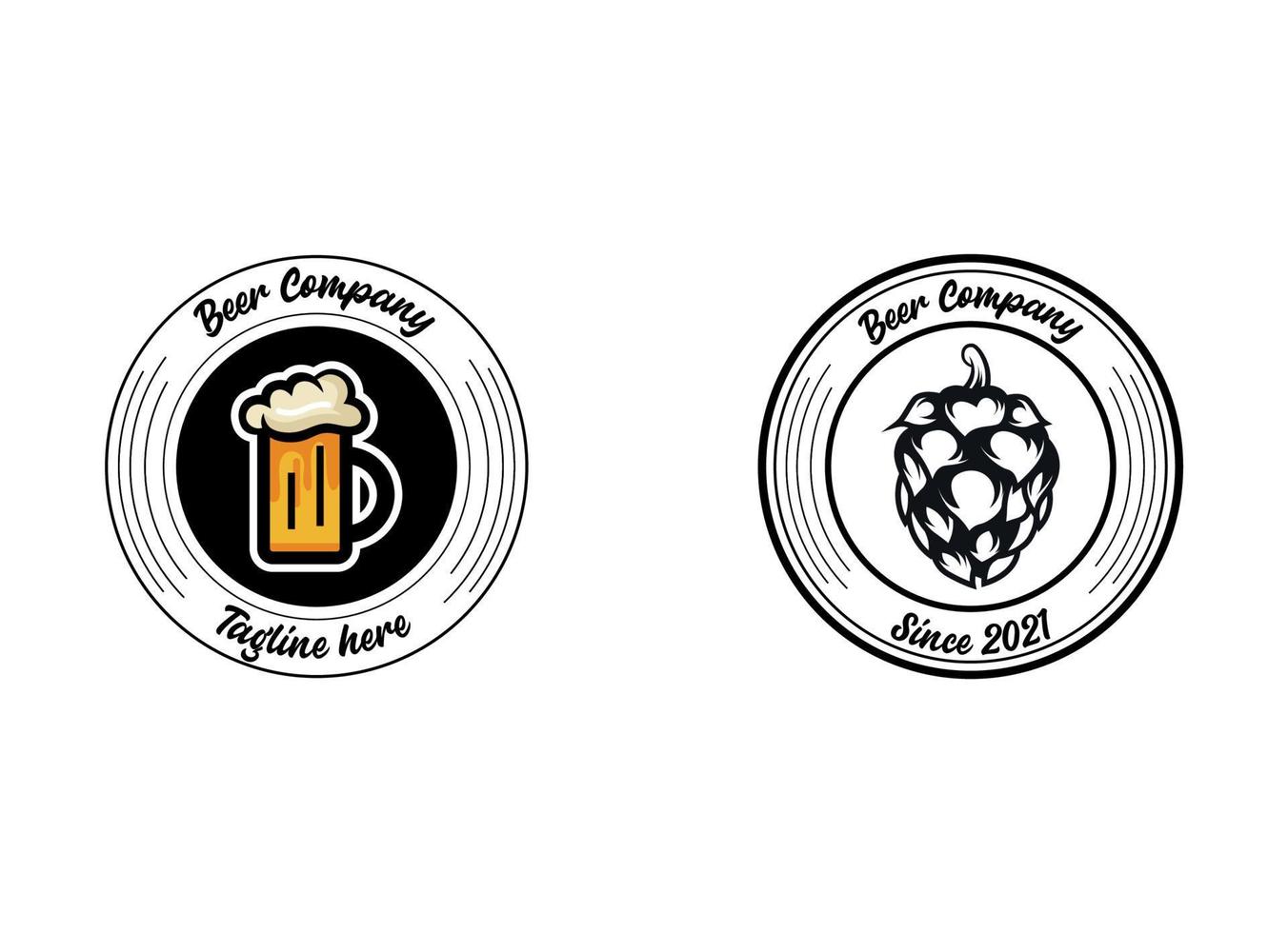 Kunst Bier Brauerei Etikette Logo Design Vorlage. Alkohol Logo zum Kneipe und Bar Verein vektor