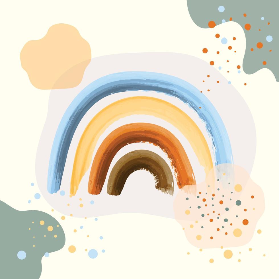 boho blommig regnbåge element i modern abstrakt boho stil vektor illustration