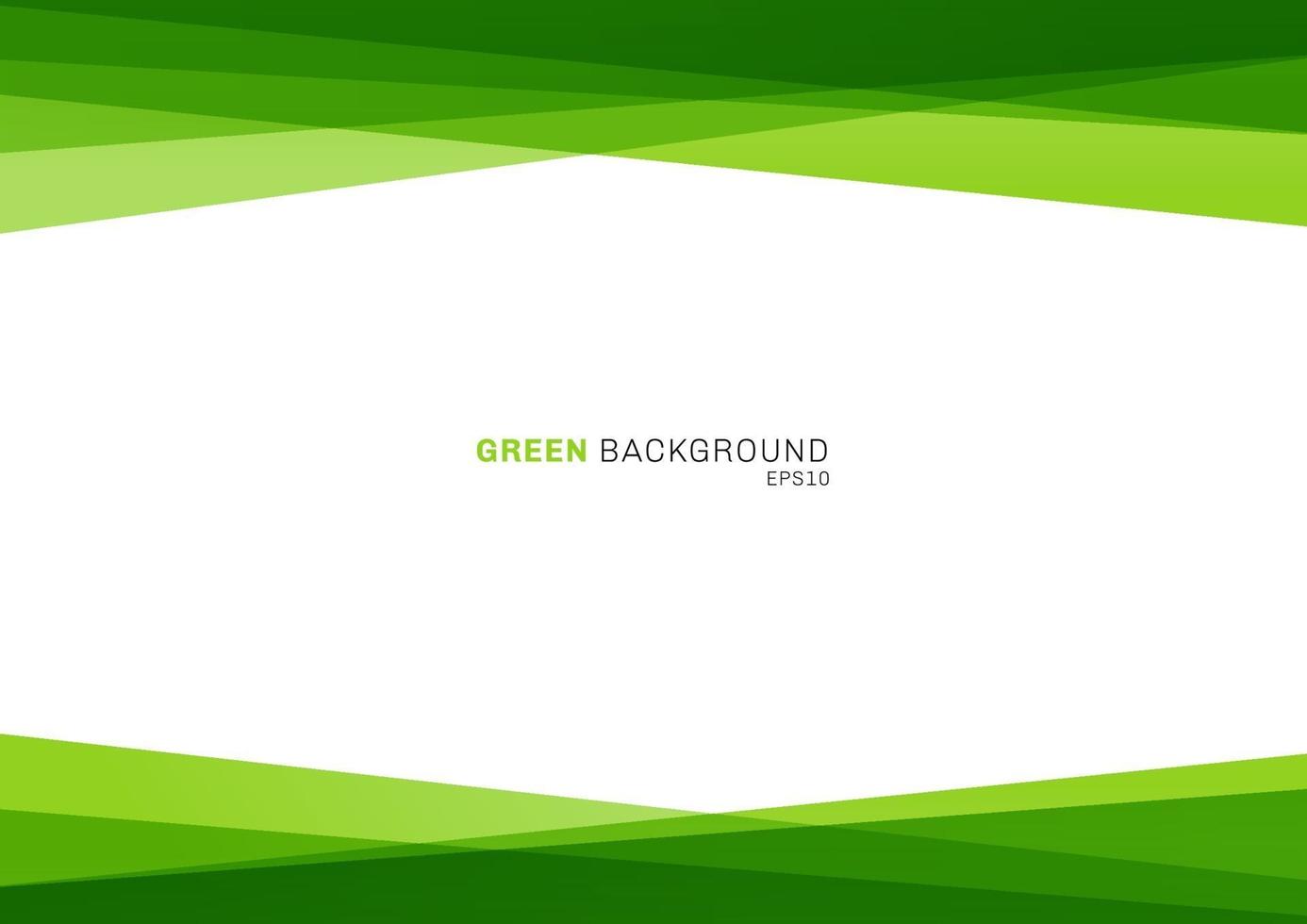 abstrakt geometrisk grön färg glänsande överlappande lager på vit bakgrund vektor