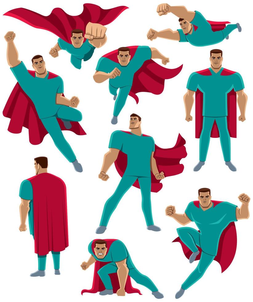 Gesundheitswesen Arbeiter Superheld vektor