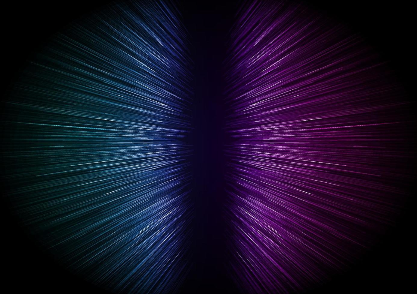 abstrahiere viele blaue, rosa und lila perspektivische Linien auf schwarzem Hintergrund. vektor
