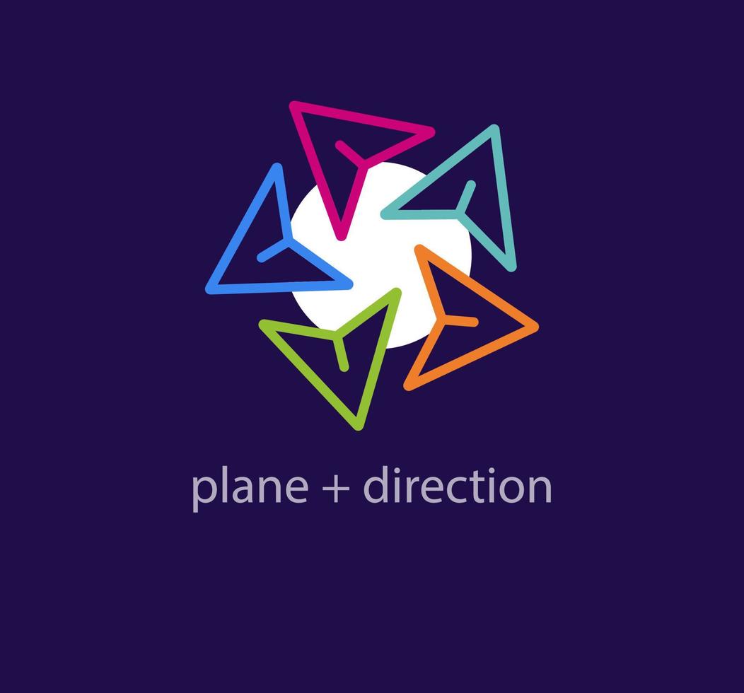 einzigartig kreisförmig Papier Flugzeug Logo. modern Farbe Übergänge. Flugzeug Zyklus Logo Vorlage. Vektor. vektor