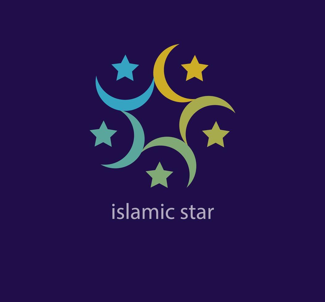 unik islamic stjärna cykel logotyp. modern Färg övergångar. religion, ramadan och tro logotyp mall. vektor. vektor