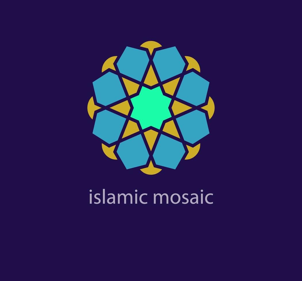 einzigartig islamisch Mosaik Stil Logo Design Vorlage. abstrakt Arabisch Symbol. geometrisch einzigartig Formen. modern Farbe Übergänge. Religion und Kultur Design Logo Vorlage. Vektor. vektor