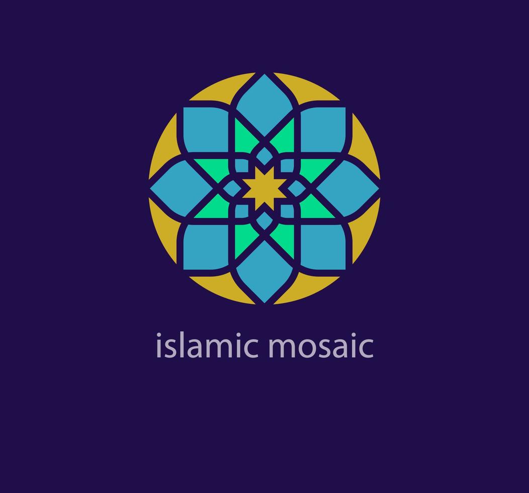 einzigartig islamisch Mosaik Stil Logo Design Vorlage. abstrakt Arabisch Symbol. geometrisch einzigartig Formen. modern Farbe Übergänge. Religion und Kultur Design Logo Vorlage. Vektor. vektor