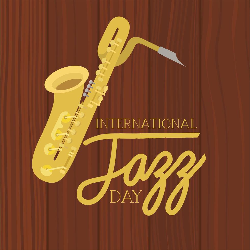 jazz dag affisch med saxofon vektor