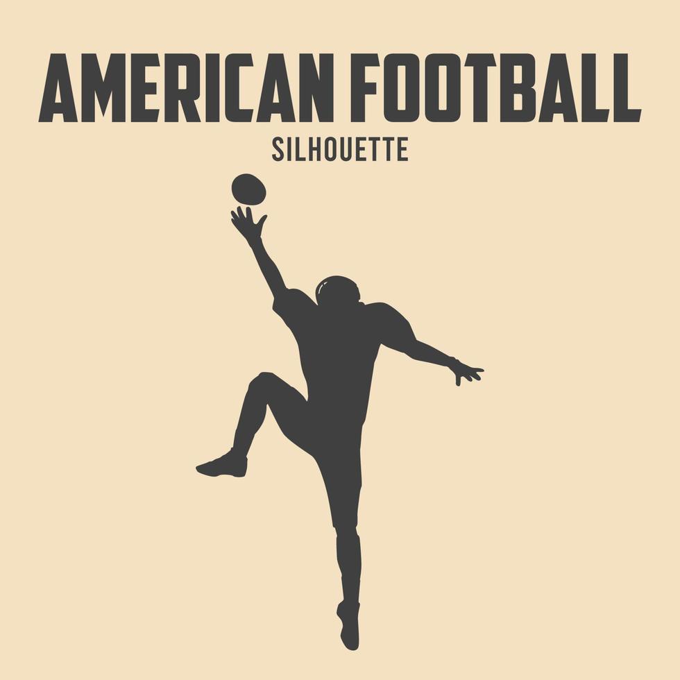 amerikan fotboll spelare silhuett vektor stock illustration