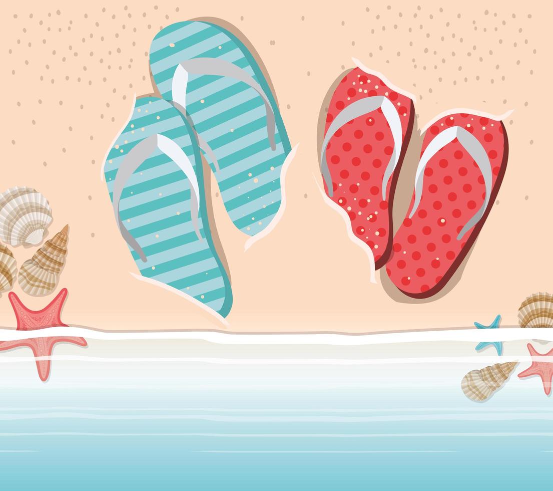 Sommer Flip Flops im Stranddesign vektor