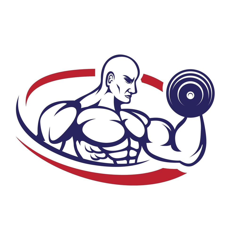 kondition och Gym logotyp. bodybuilding logotyp design inspiration vektor