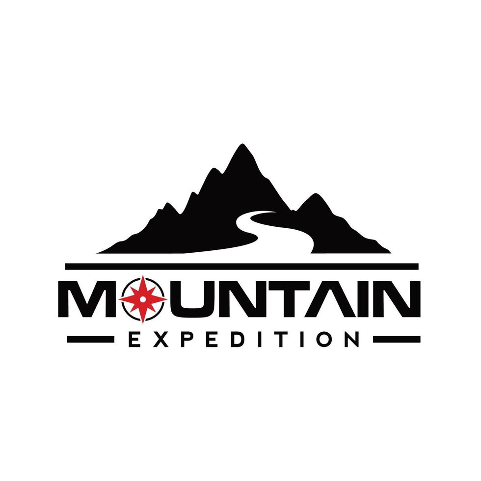 berg äventyr och expedition logotyp vektor