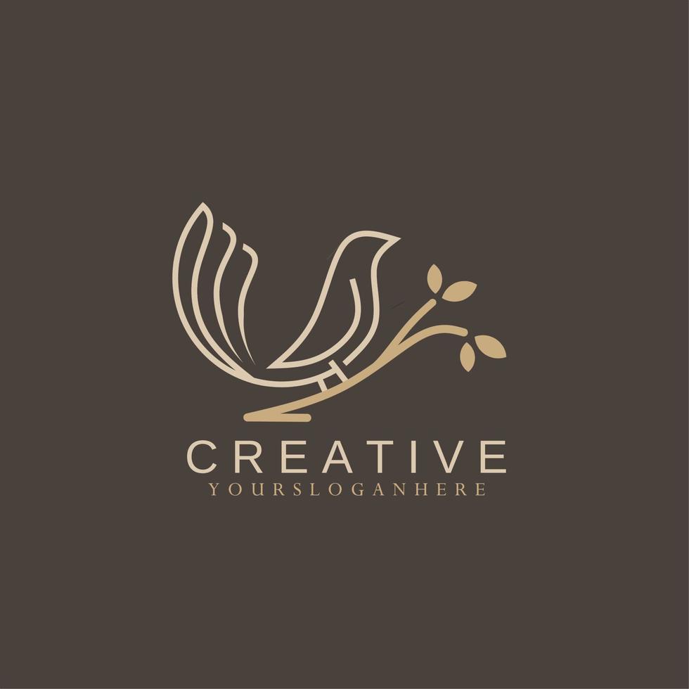 Vogel Logo Vorlage im Linie Kunst Stil. kreativ abstrakt Vogel Logo. vektor