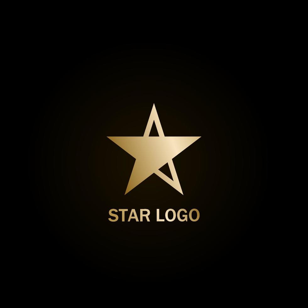 Gold Star Logo Vektor auf schwarz Hintergrund. perfekt zum Ihre Geschäft Logo oder groß Veranstaltung Logo.