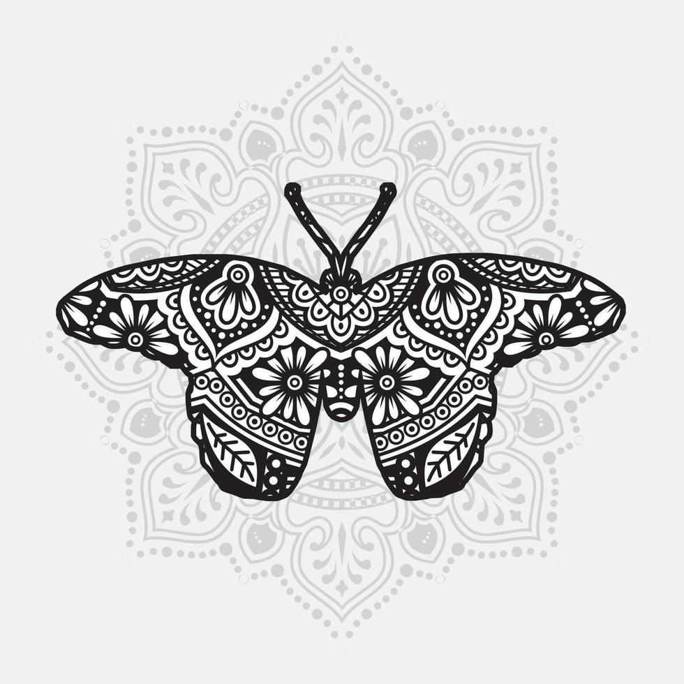 insektsmandala. vintage dekorativa element. orientaliskt mönster, vektorillustration. vektor
