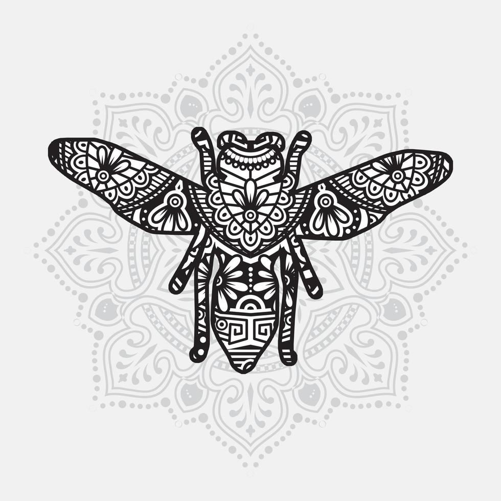 Insektenmandala. Vintage dekorative Elemente. orientalisches Muster, Vektorillustration. vektor