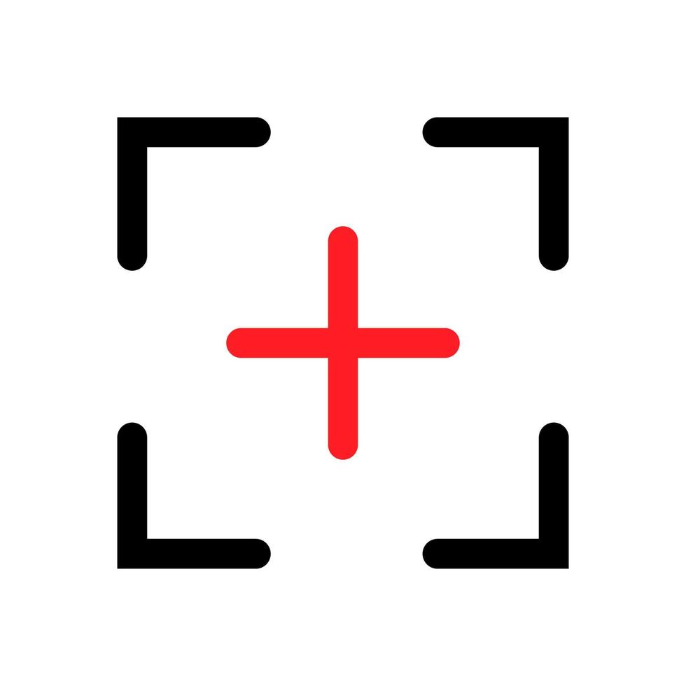 Ziel-Fadenkreuz-Liniensymbol isoliert auf weißem Hintergrund. schwarzes, flaches, dünnes Symbol im modernen Umrissstil. Lineares Symbol und bearbeitbarer Strich. einfache und pixelgenaue strichvektorillustration vektor
