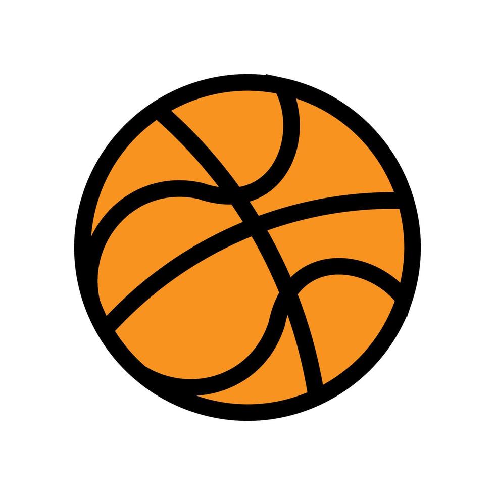 basketboll boll linje ikon isolerat på vit bakgrund. svart platt tunn ikon på modern översikt stil. linjär symbol och redigerbar stroke. enkel och pixel perfekt stroke vektor illustration