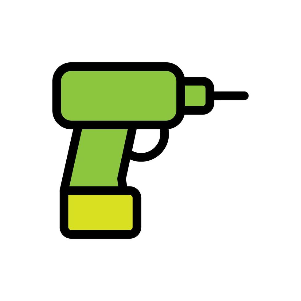 elektrische Schraubendreher-Symbollinie isoliert auf weißem Hintergrund. schwarzes, flaches, dünnes Symbol im modernen Umrissstil. Lineares Symbol und bearbeitbarer Strich. einfache und pixelgenaue strichvektorillustration vektor