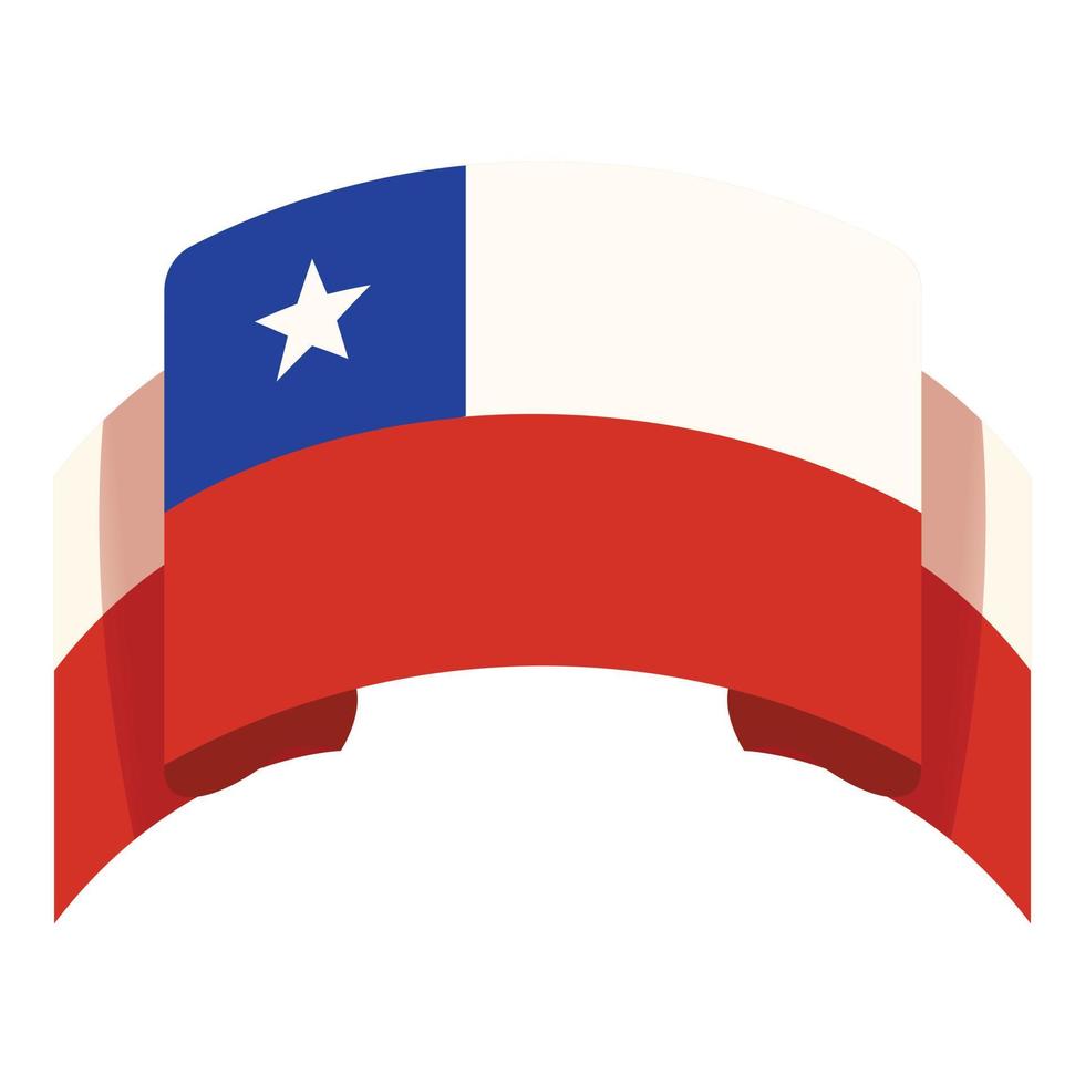 chile flagga kort ikon tecknad serie vektor. nationell resa vektor