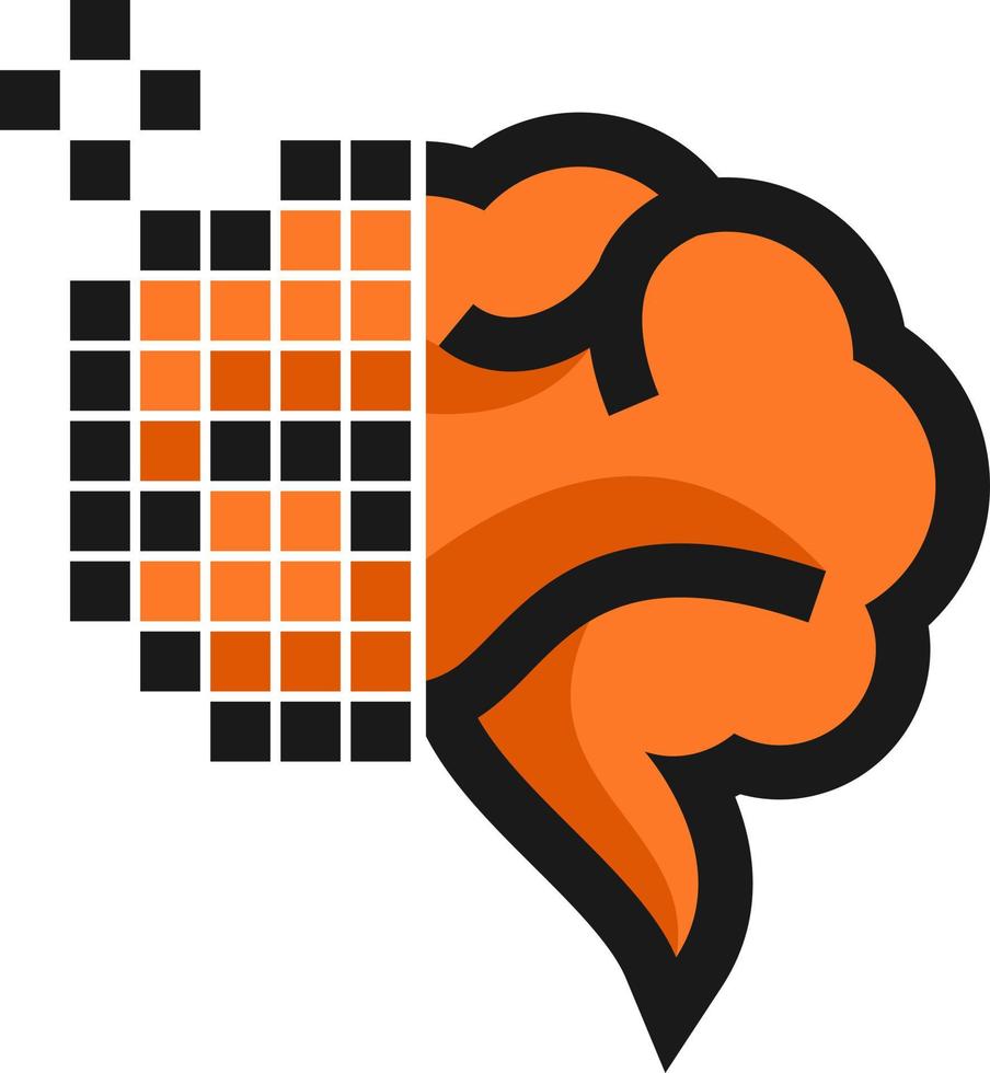 Gehirn Technik Logo Symbol Design Vektor