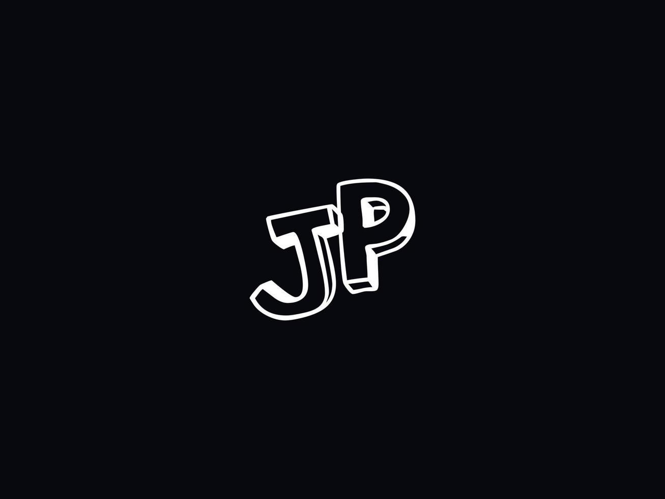 minimal jp Brief Logo, kreativ jp Logo Symbol Vektor