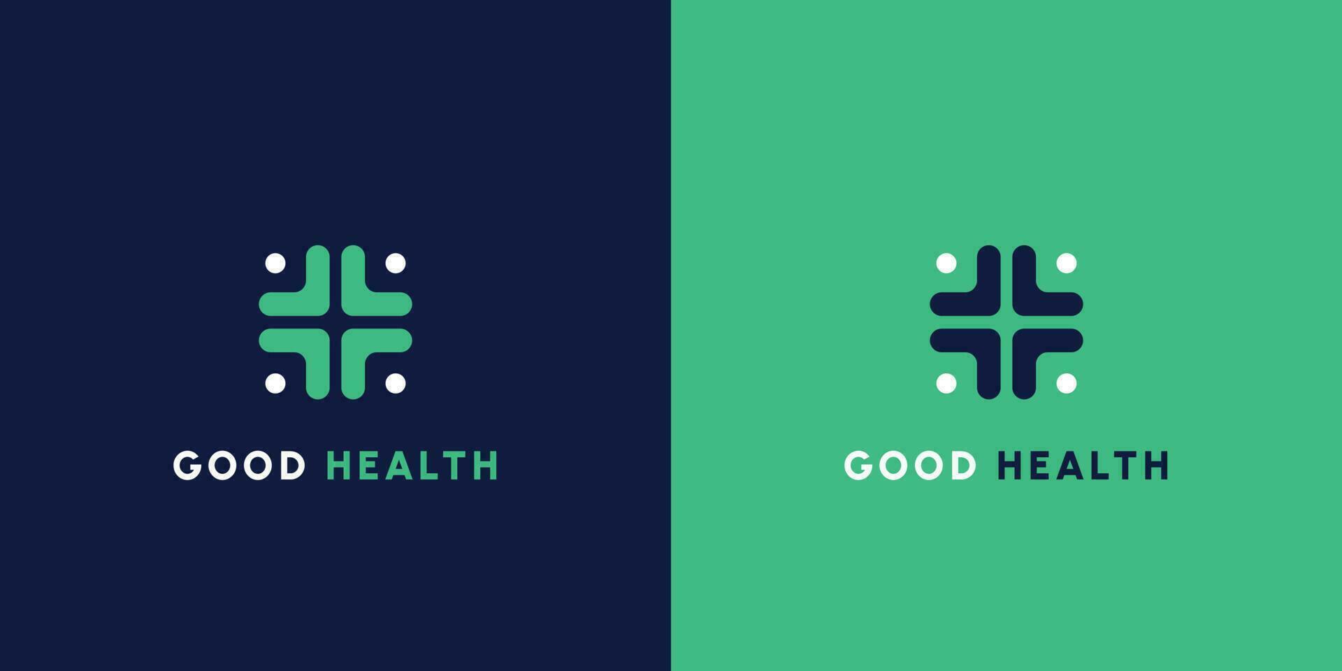 Illustration von das Kreuz gut Gesundheit abstrakt Logo Design Konzept von ein einfach eben minimalistisch Monogramm. nützlich zum Gesundheit Vektor Symbole Krankenhaus, Arzt, geduldig, Krankenschwester,