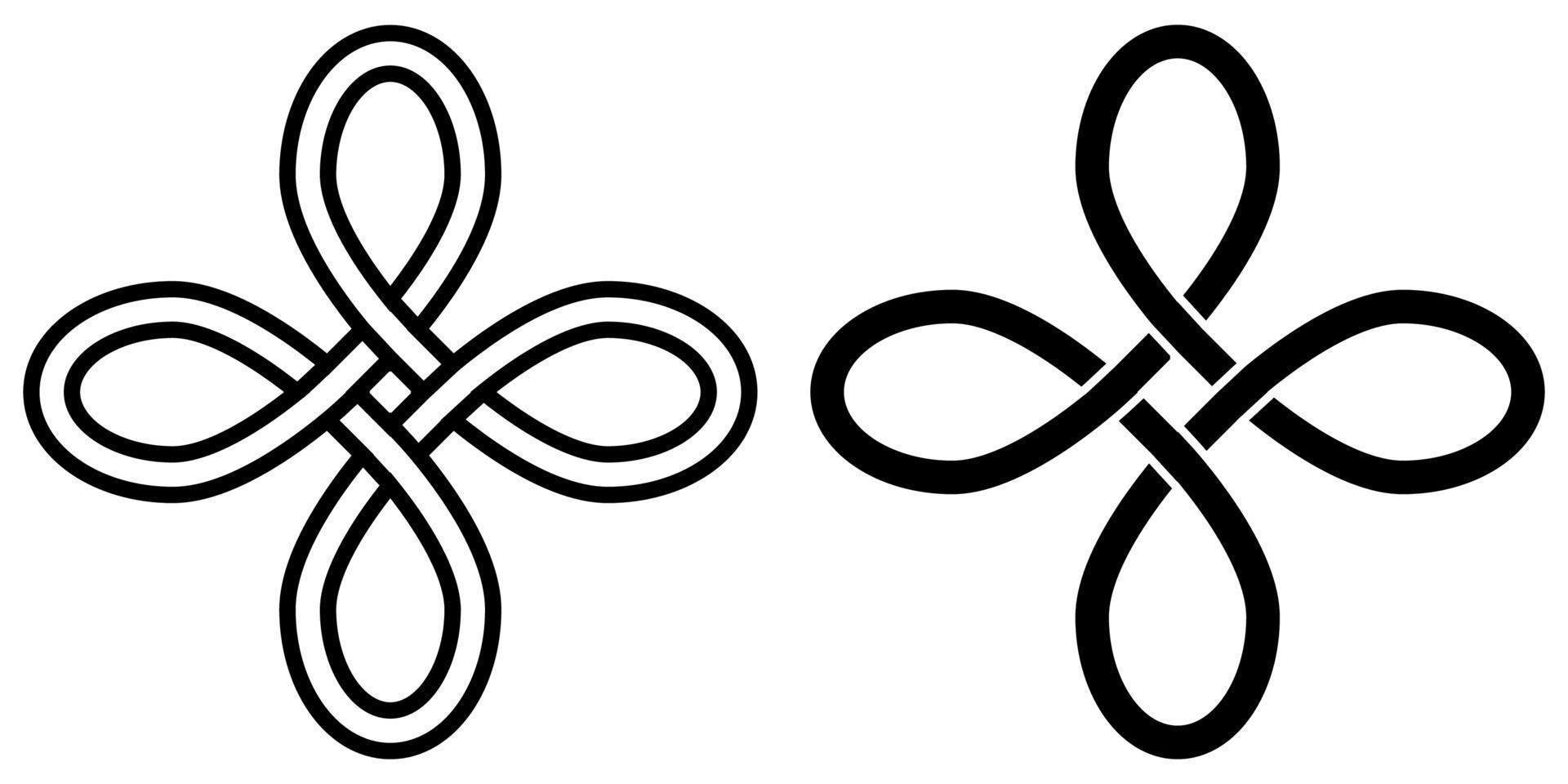 symbol av lycka talisman amulett celtic Knut vektor symbol av lockar Bra tur och rikedom pengar, kärlek, hälsa, lycka och godhet