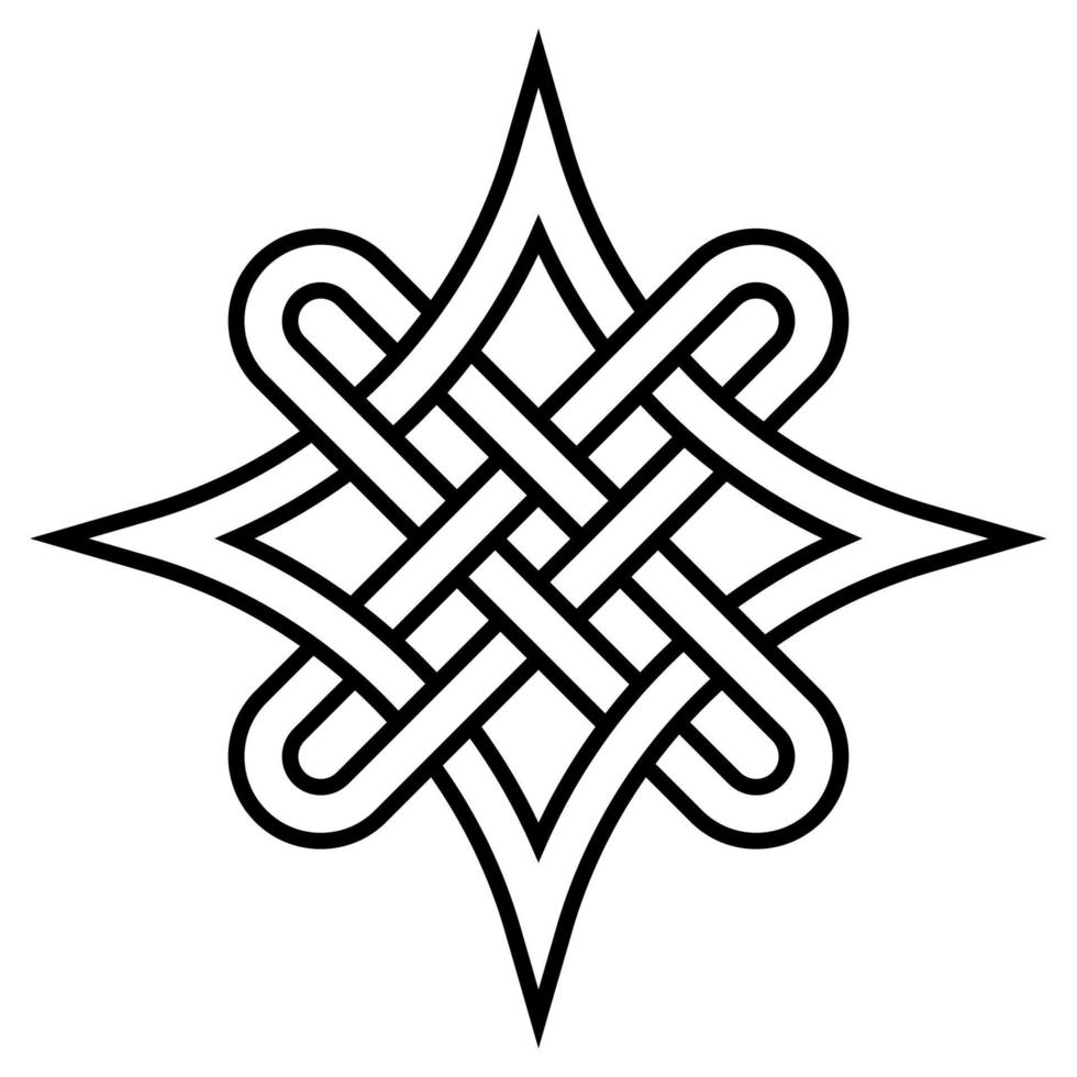 kvartär- celtic Knut symbol välja de rätt väg, Knut tecken av välja Bra och ondska stock illustration vektor