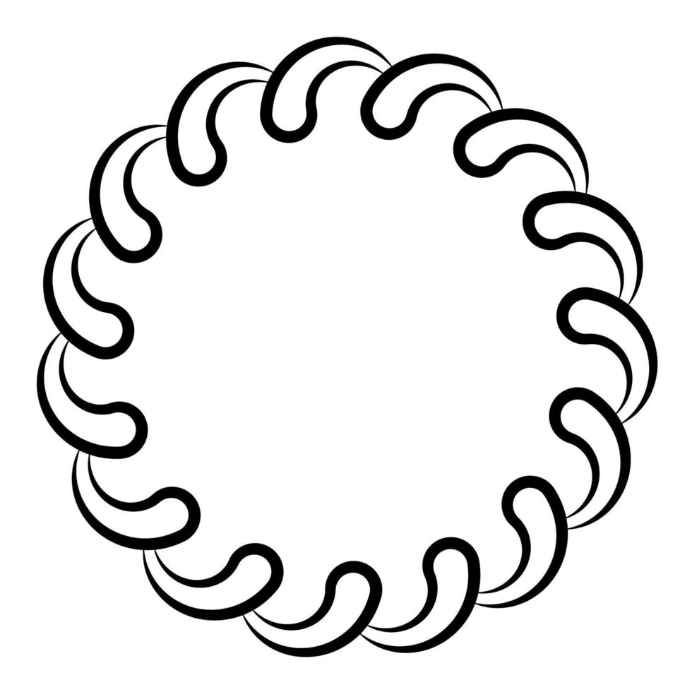 kreisförmig wellig rahmen, Träne Kringel wellig Kreis vektor