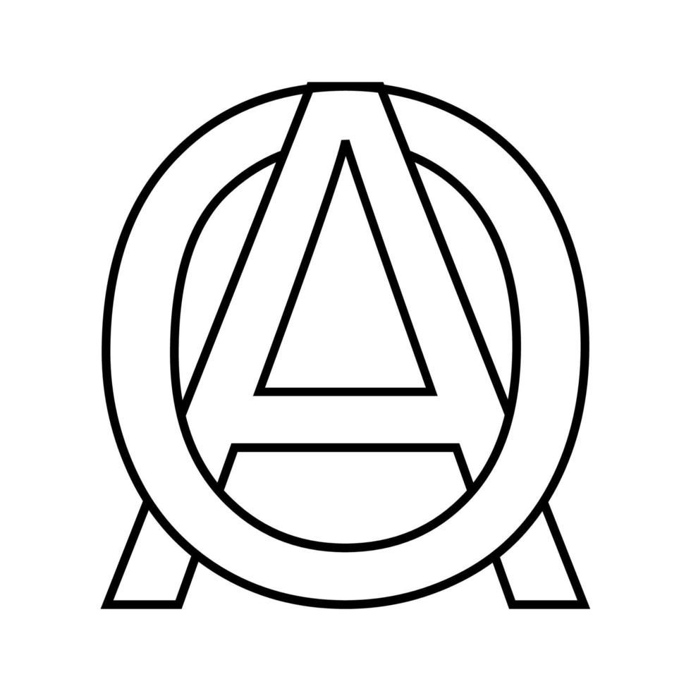 Logo Zeichen ao, oa Symbol Zeichen interlaced Briefe A, Ö Vektor Logo ao, oa zuerst Hauptstadt Briefe Muster Alphabet A, Ö