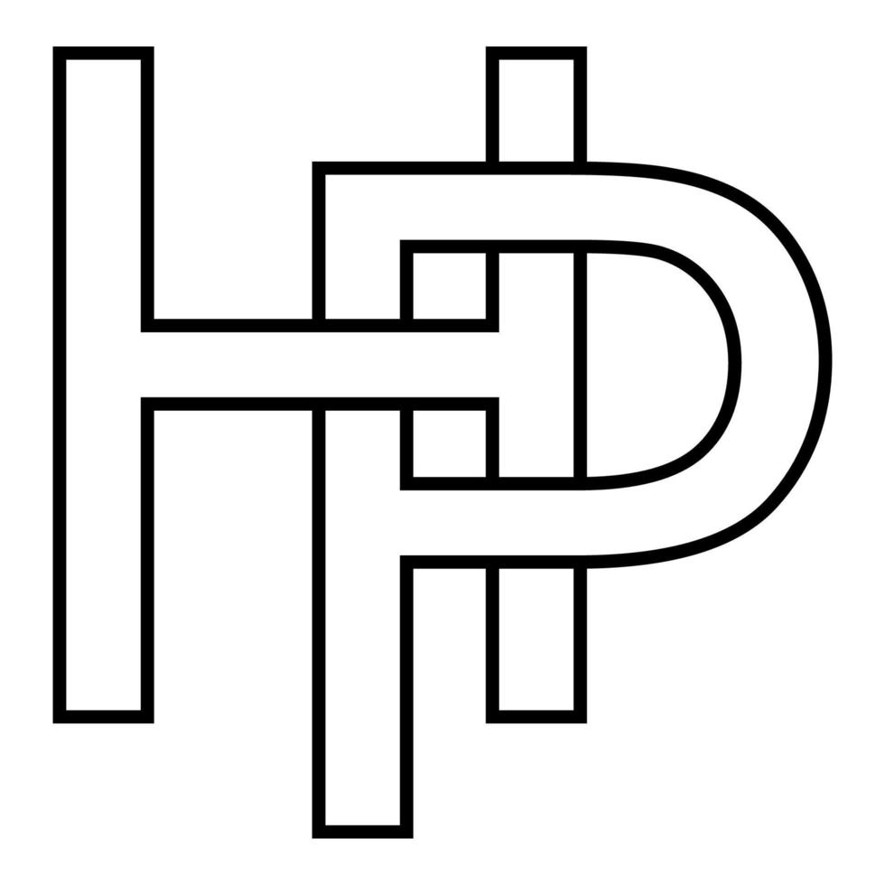 Logo Zeichen hp ph Symbol, nft interlaced Briefe p h vektor