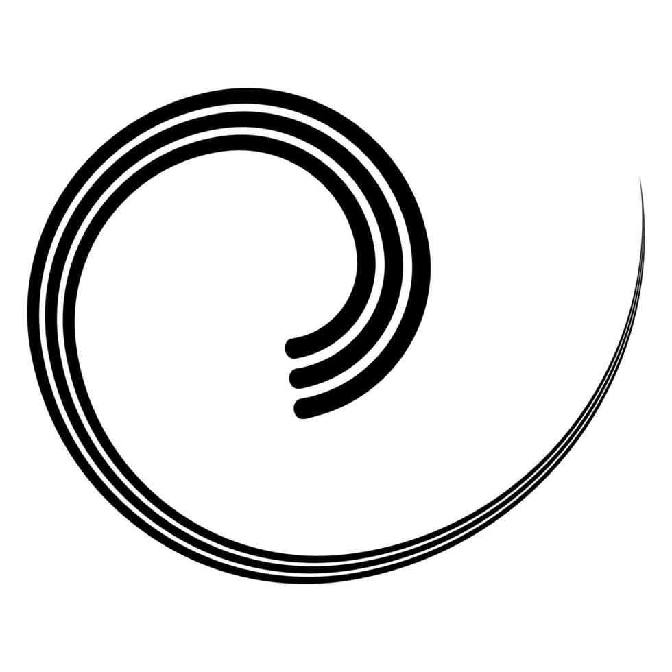 verdreifachen runden Spiral- Logo Vorlage Strudel kräuseln, Spur Streifen vektor