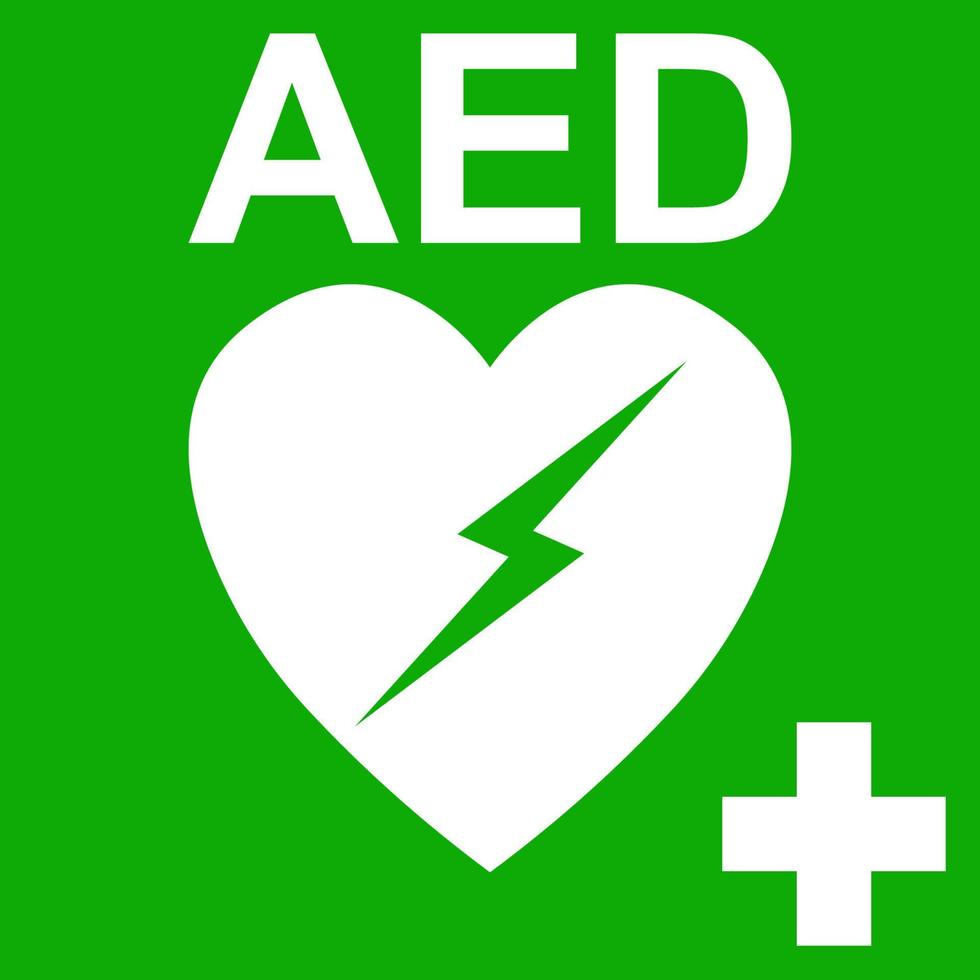 aed automatisk extern defibrillator symbol hjärta vektor