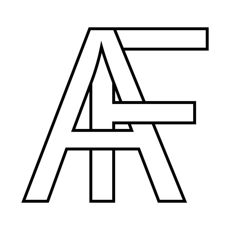 logotyp af ikon tecken interlaced brev en, f vektor logotyp af först huvudstad brev mönster alfabet en, f