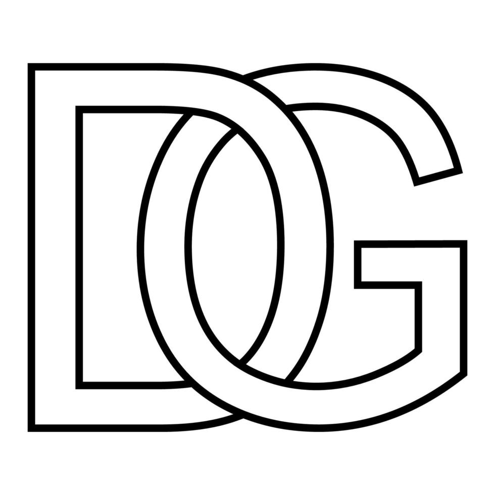 logotyp tecken dg gd ikon tecken interlaced brev d g vektor