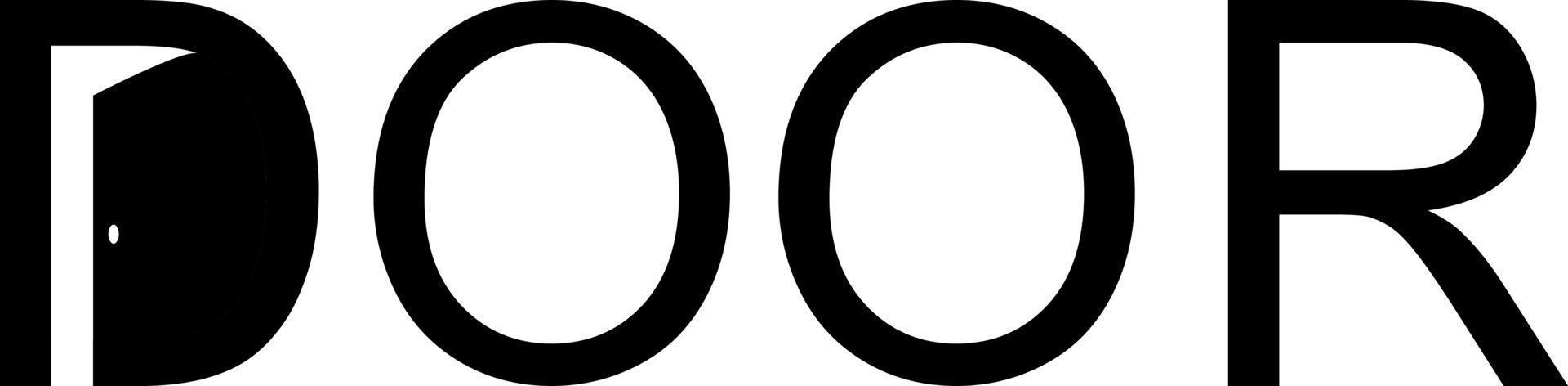 logotyp öppen dörr vektor brev d med dörr öppen ord