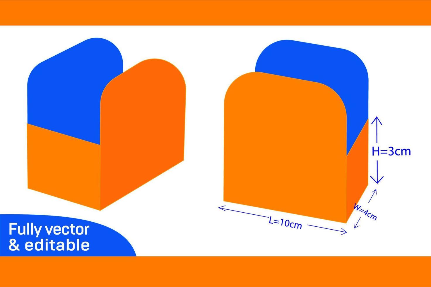 snabb mat och runda form kaka låda Död linje mall och 3d låda design 3d låda vektor