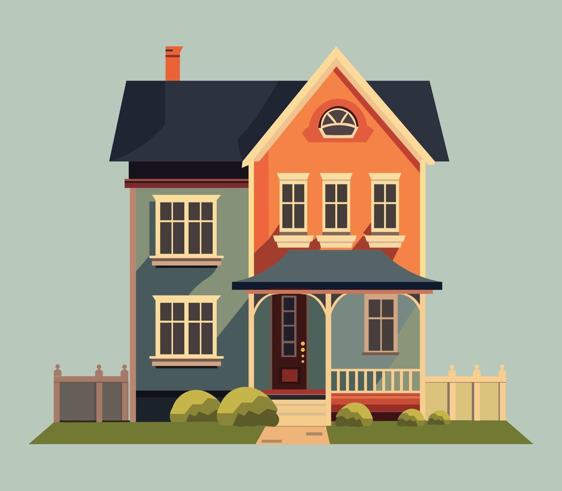 illustration av enkel hus isolerat på vit bakgrund. vektor