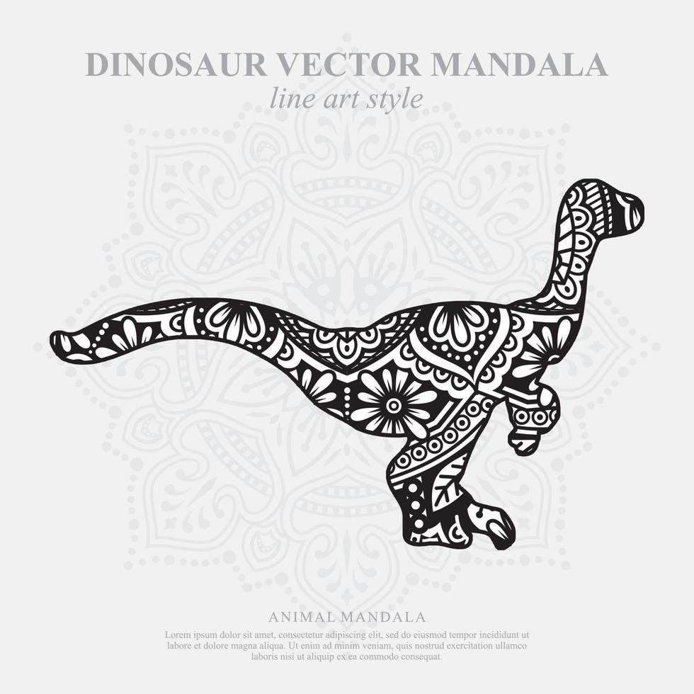 dinosaurie mandala. vintage dekorativa element. orientaliskt mönster, vektorillustration. vektor