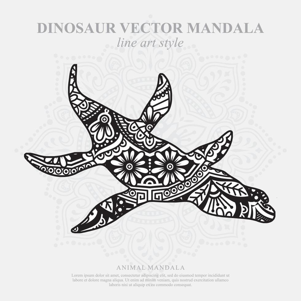 Dinosaurier Mandala. Vintage dekorative Elemente. orientalisches Muster, Vektorillustration. vektor