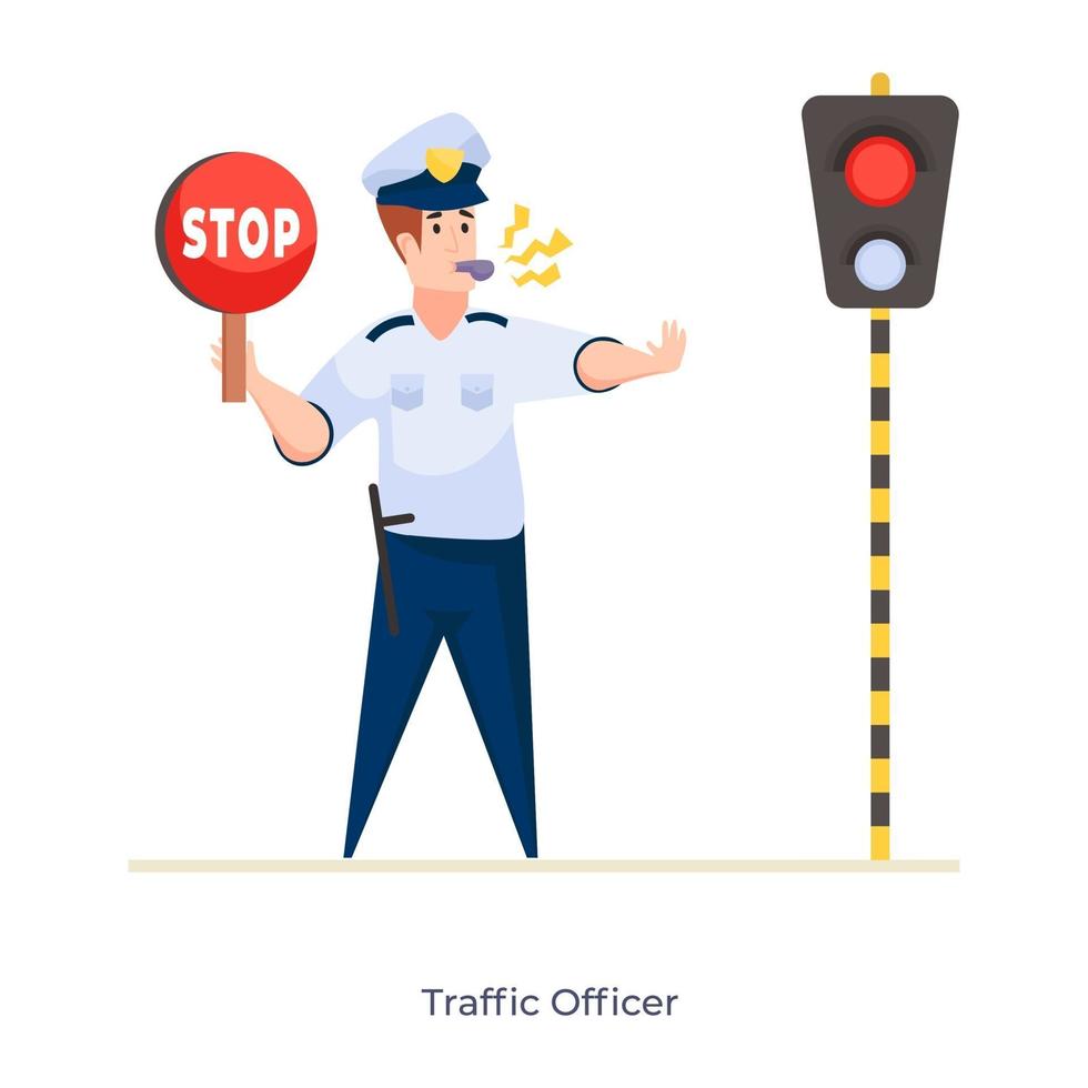 trafik officer illustration vektor