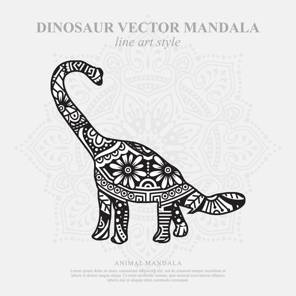 Dinosaurier Mandala. Vintage dekorative Elemente. orientalisches Muster, Vektorillustration. vektor