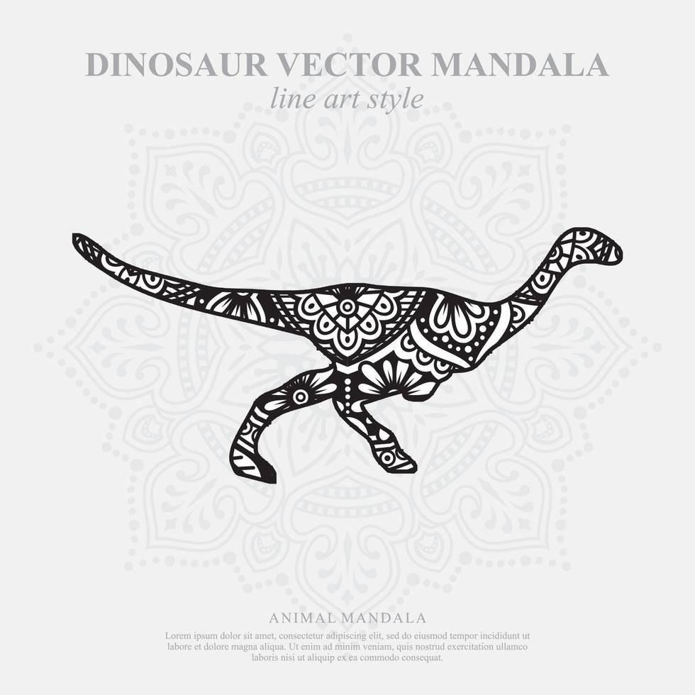 Dinosaurier Mandala. Vintage dekorative Elemente. orientalisches Muster, Vektorillustration. vektor