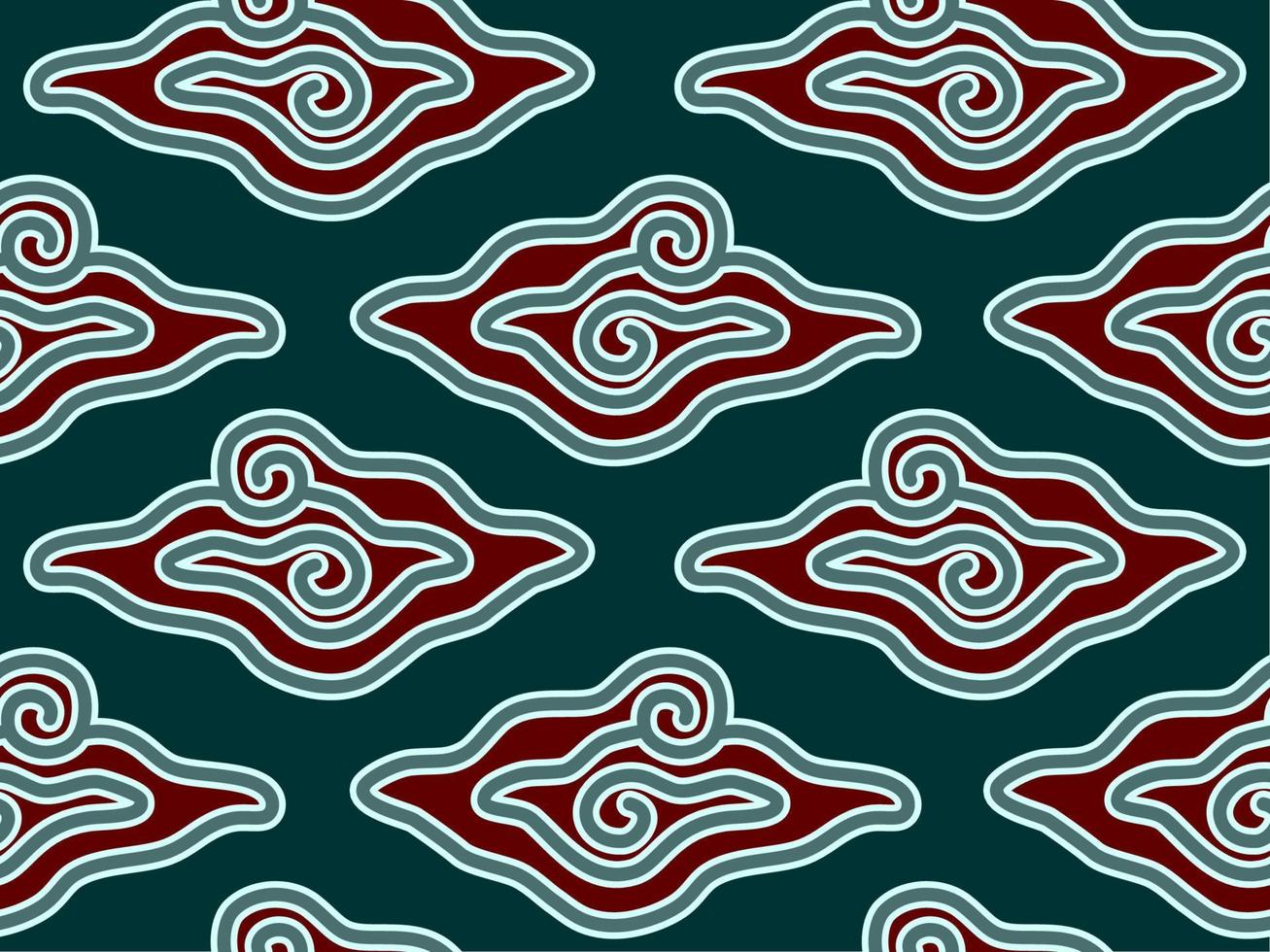 sömlös batik mönster nemd mega mendung, ursprungligen från cirebon Indonesien. klotter stil. batik Indonesien. vektor